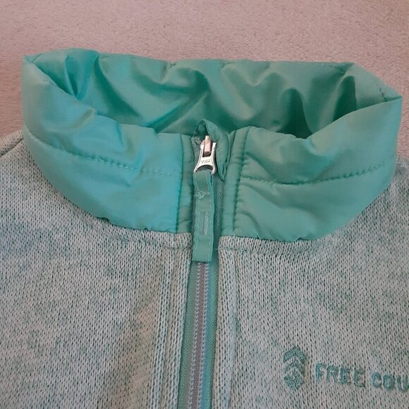 Free Country Girl's Youth Size Medium (10/12) Teal Hybrid Fleece Puffer Vest - Picture 3 of 13